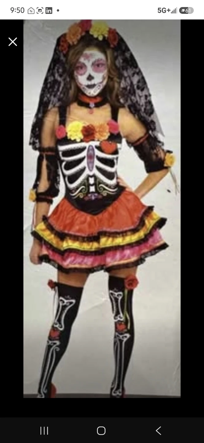 Day of the Dead Senorita Costume Adult Large - photo 2