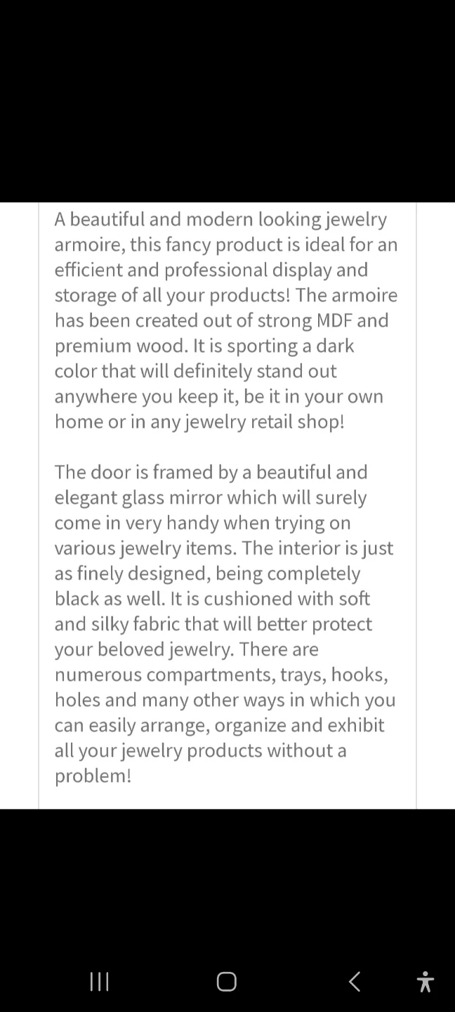Nathan Direct Laney Wall-Mount Jewelry Armoire, Black - photo 2