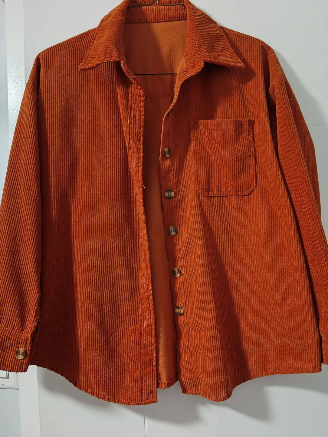 Orange Corduroy Button-Down Shirt - photo 3