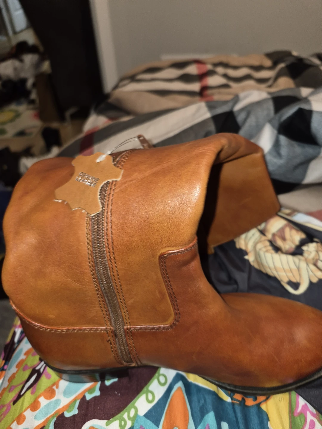 INC Tan Genuine Leather Tall Boots