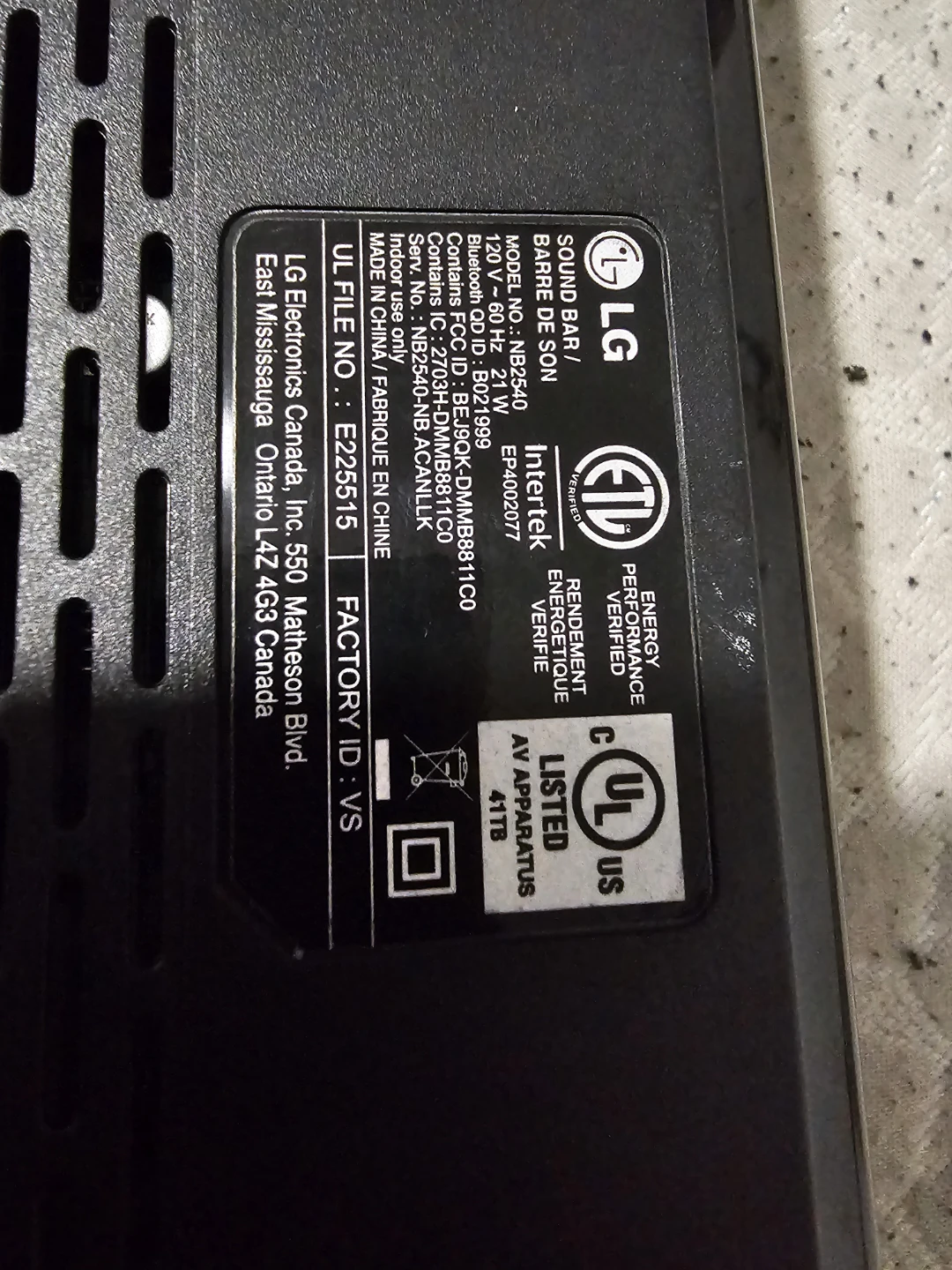 LG NB2540 Sound Bar - photo 4