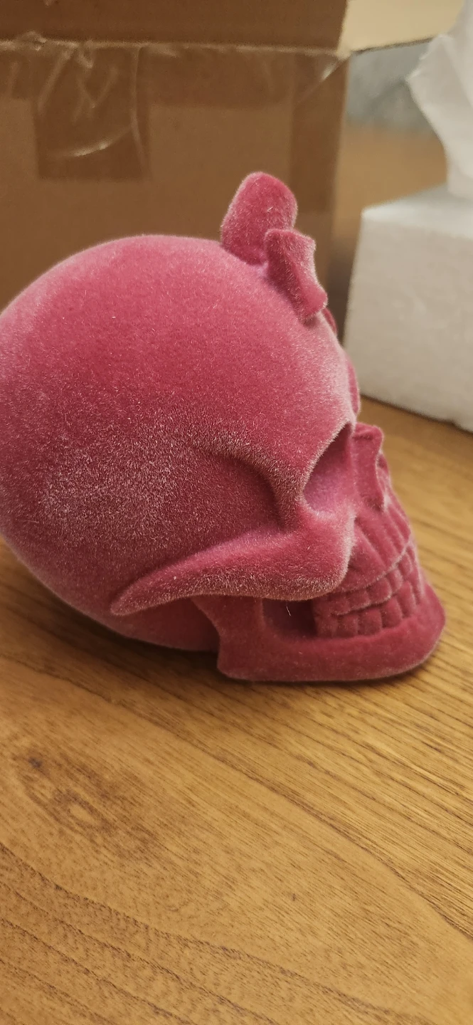 New set of Two Pink Velvet Skull Decor Items - photo 4