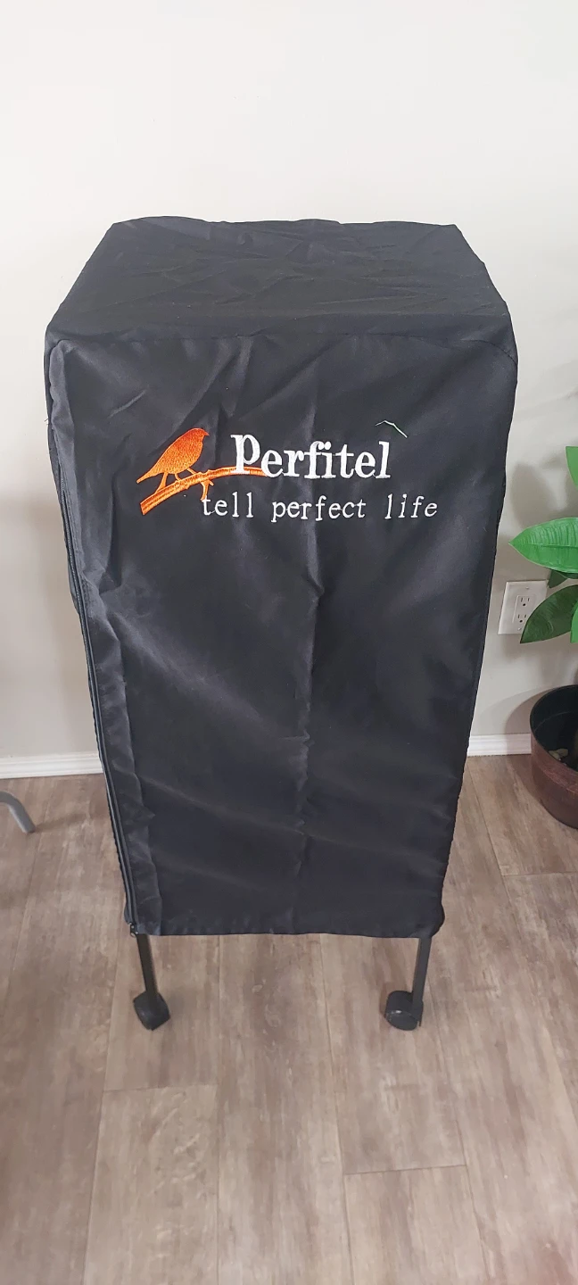 Black Metal Bird Cage with Rolling Stand and Perfitel Cover - photo 4