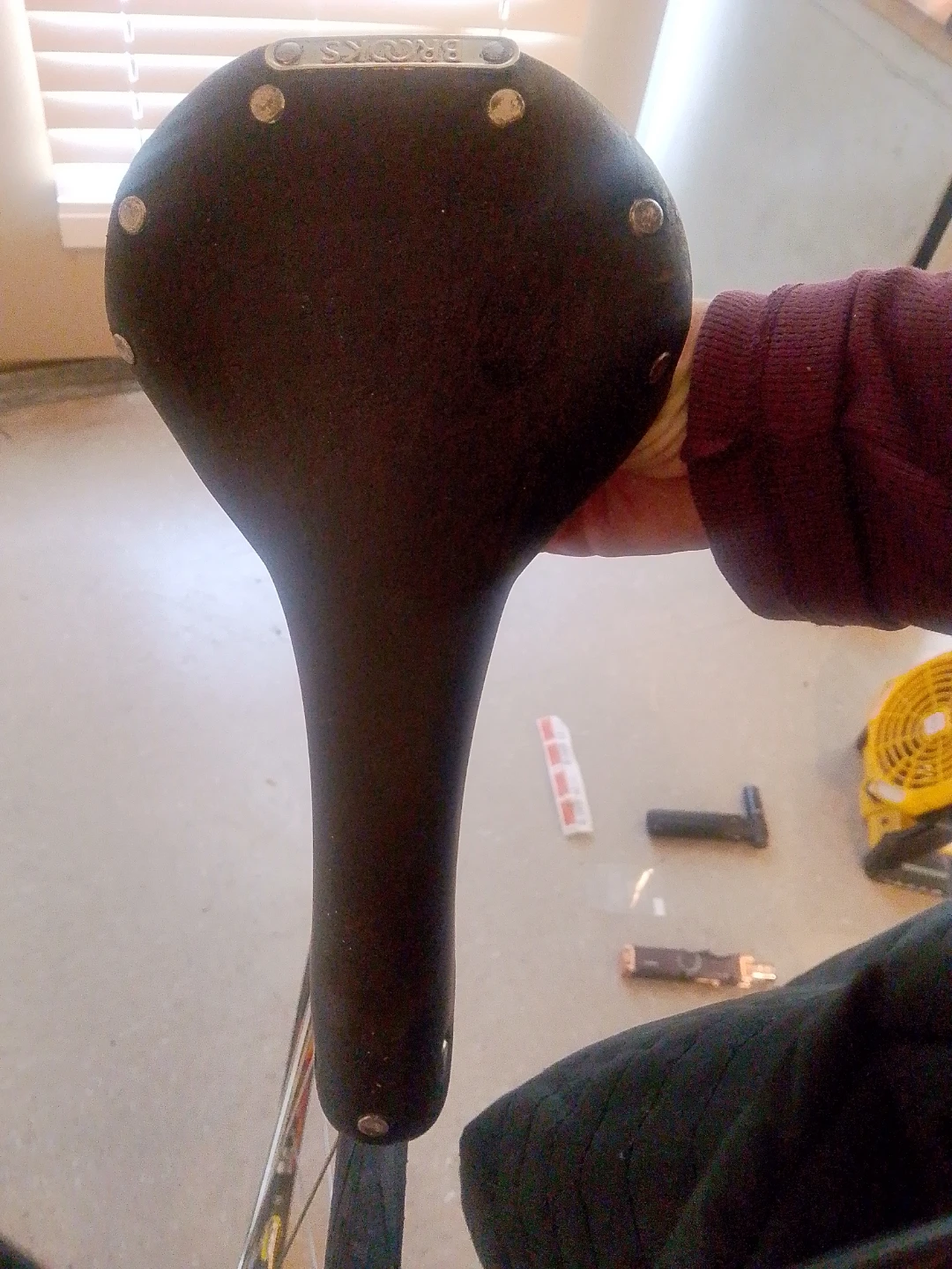 Brooks leather bicycle saddle