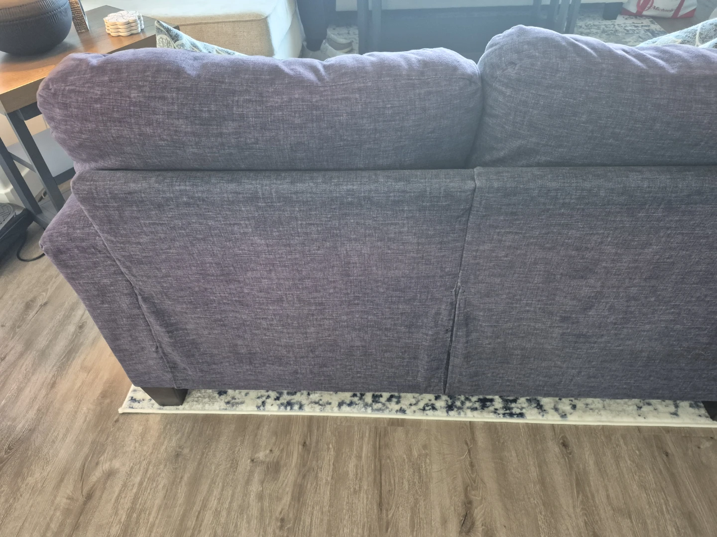 Blue Loveseat with Patterned Toss Cushions - photo 5