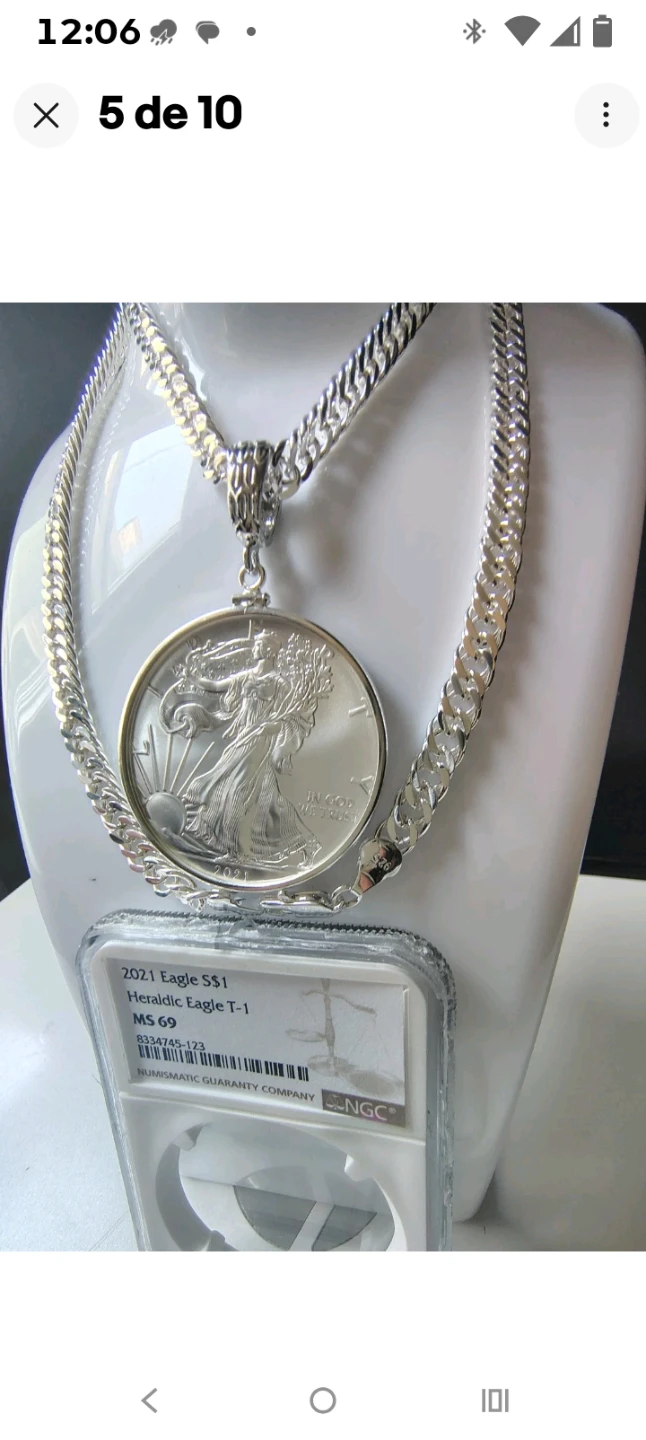 2021 American Silver Eagle Coin Pendant Necklace - photo 3