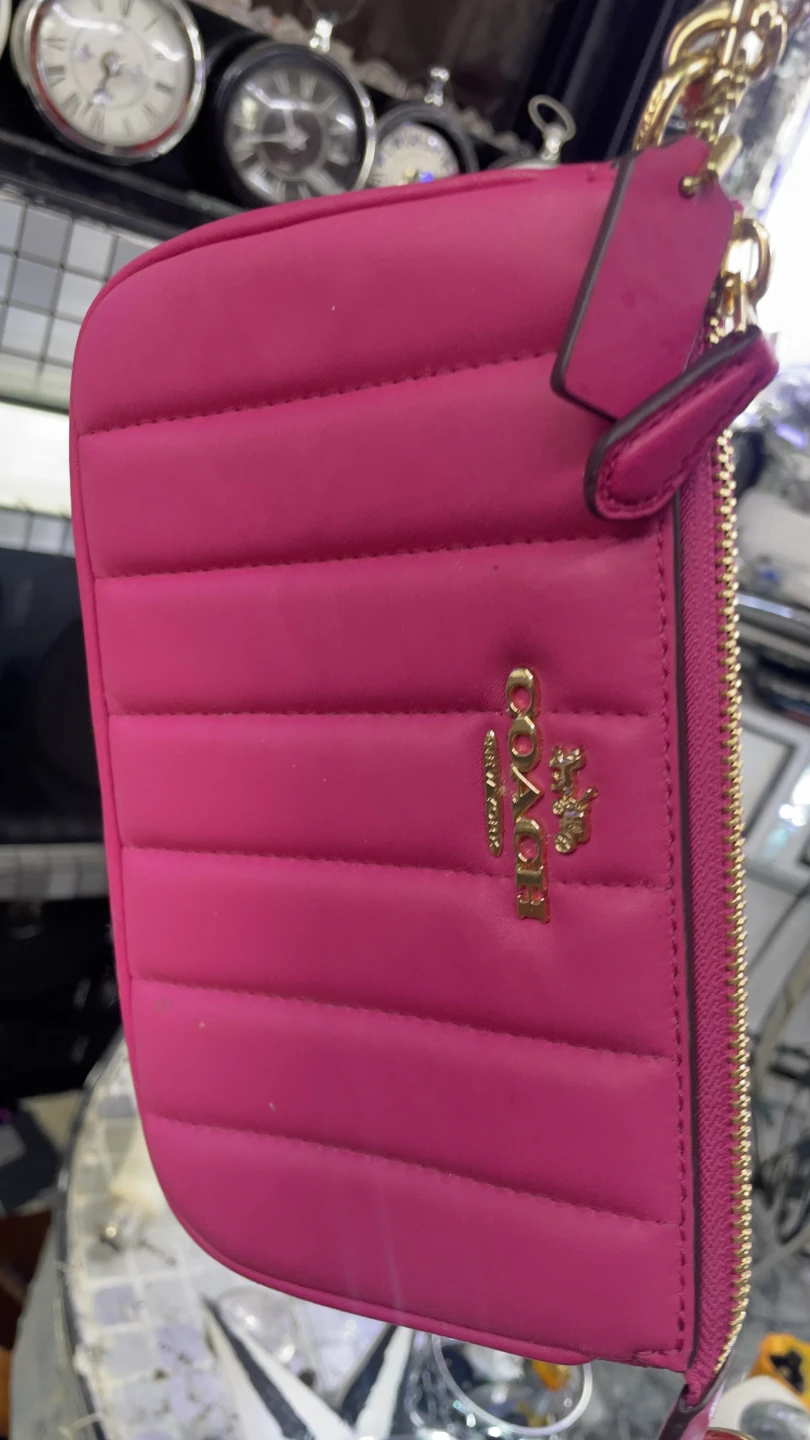 Coach Quilted Nappa Leather Chain Wristlet - Bold Pink - photo 3