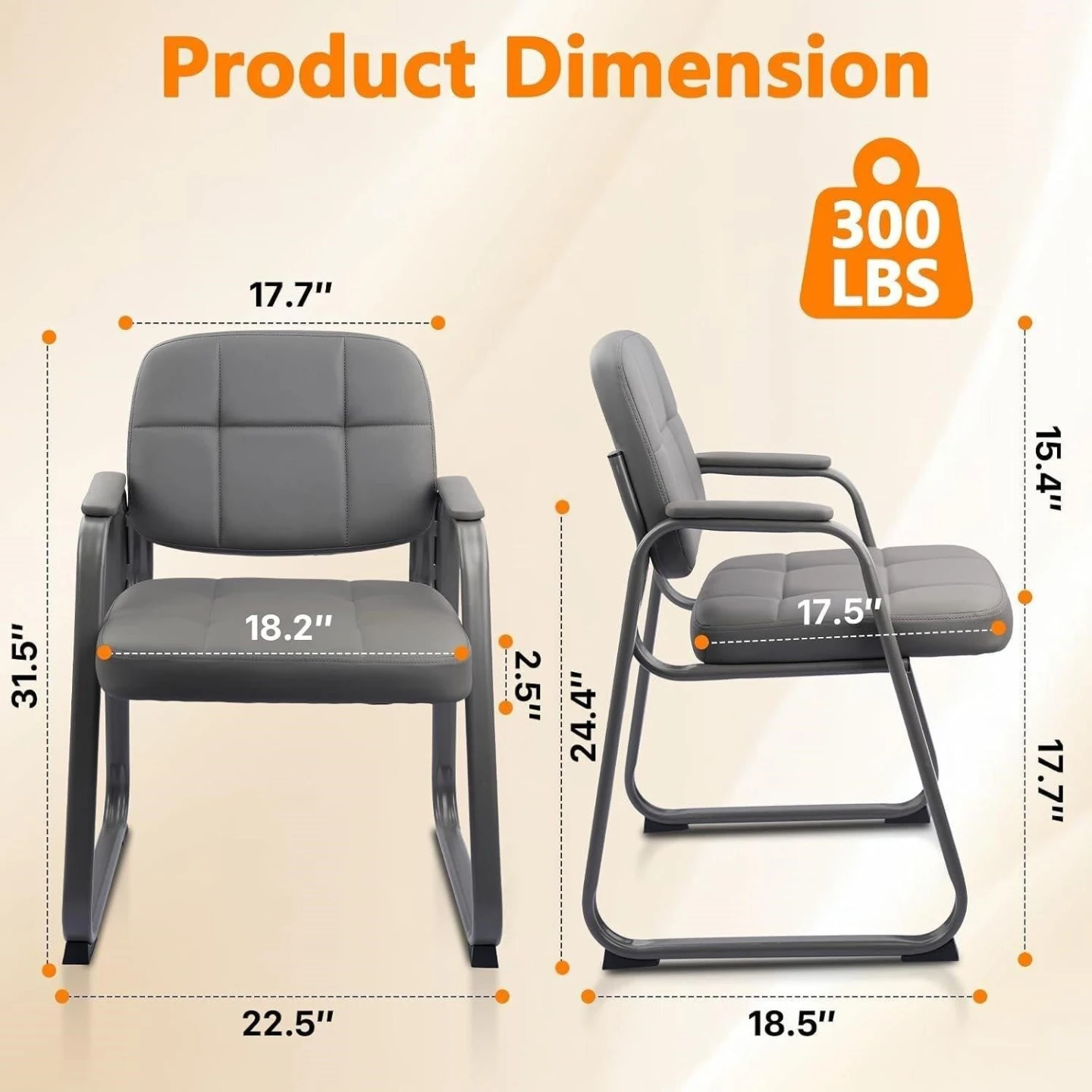 New<> Grey Padded Guest Chair - photo 2