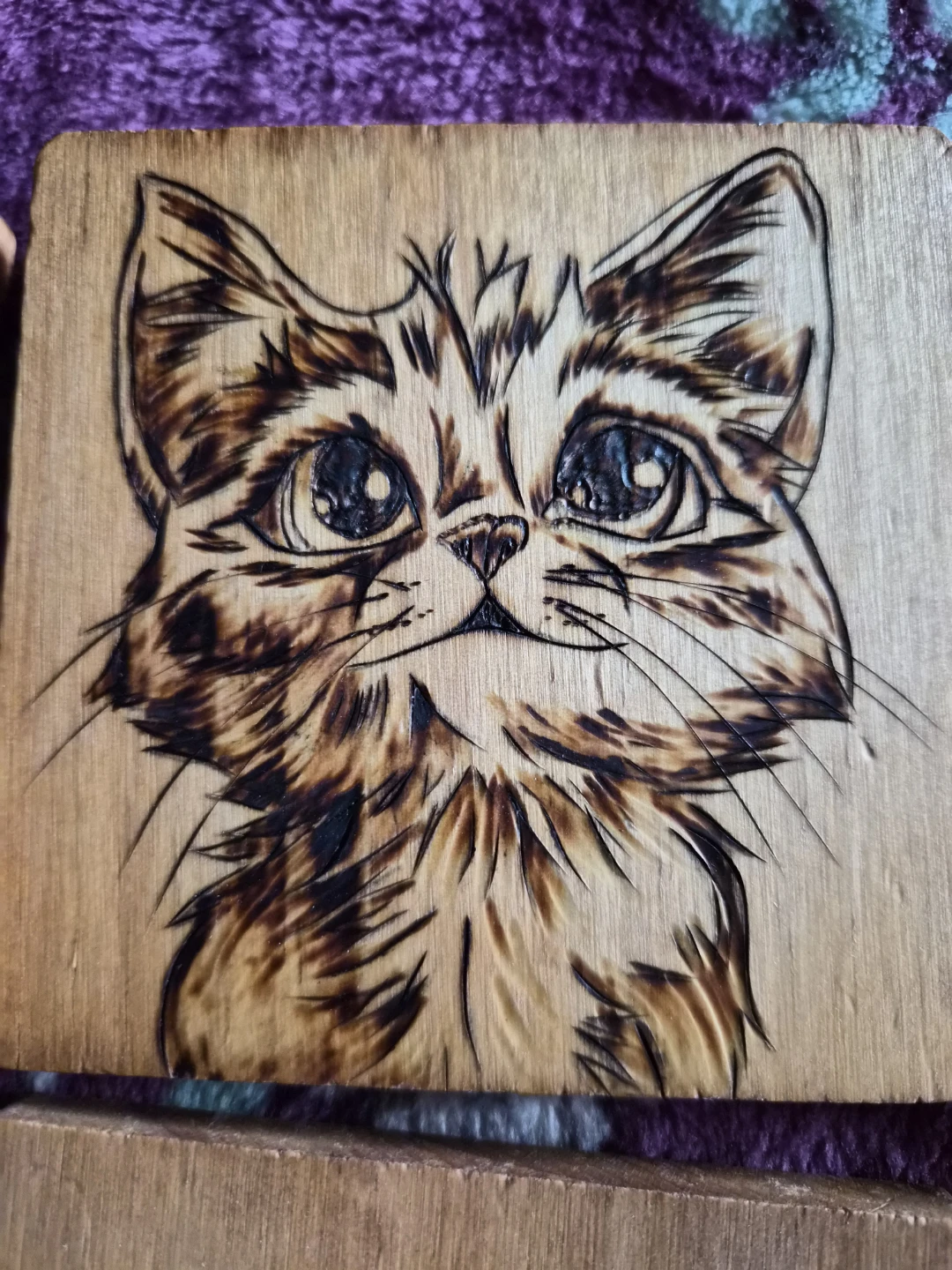 Hand-Burned Wooden Pet Coasters - photo 3