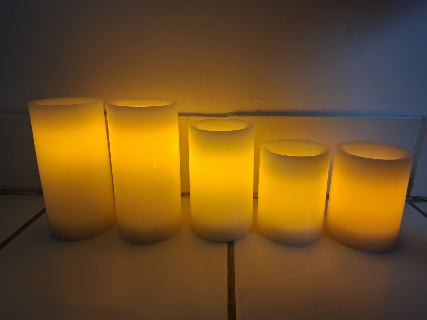 Set of 5 LED Pillar Candles
