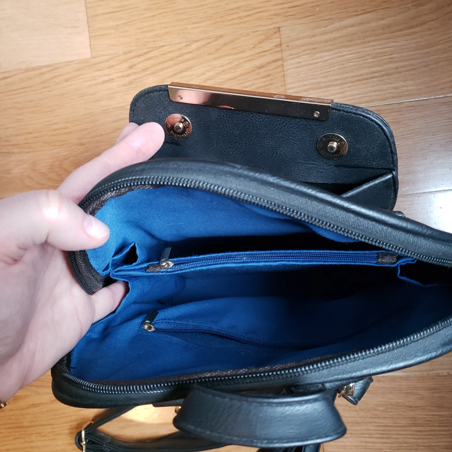 Black Minimalist Faux Leather Mini Backpack - photo 3