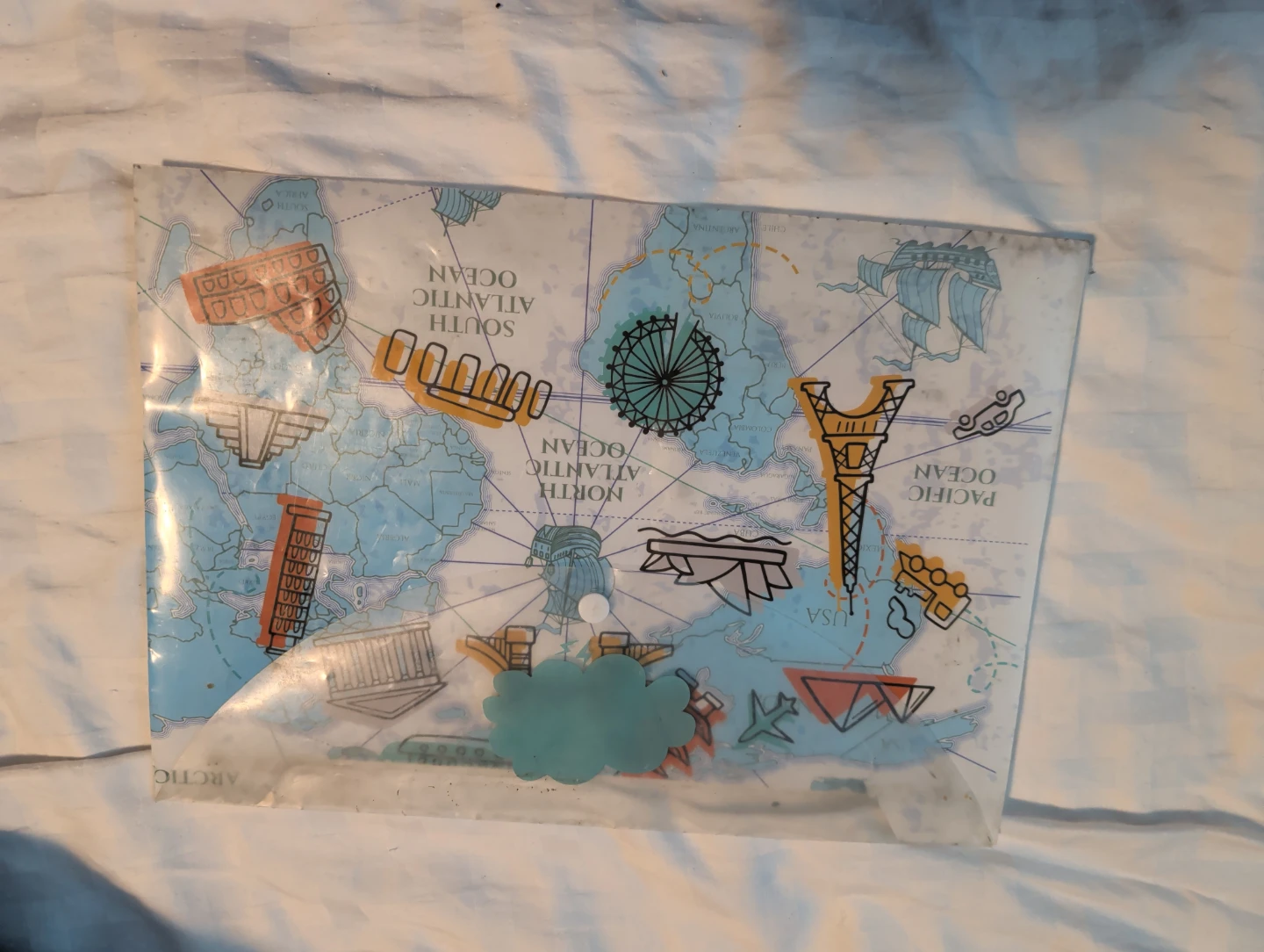 Travel Map Print Document Folder