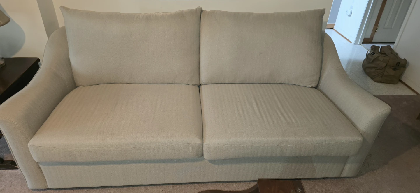 Beige Upholstered Sofa and Chair Set - photo 2