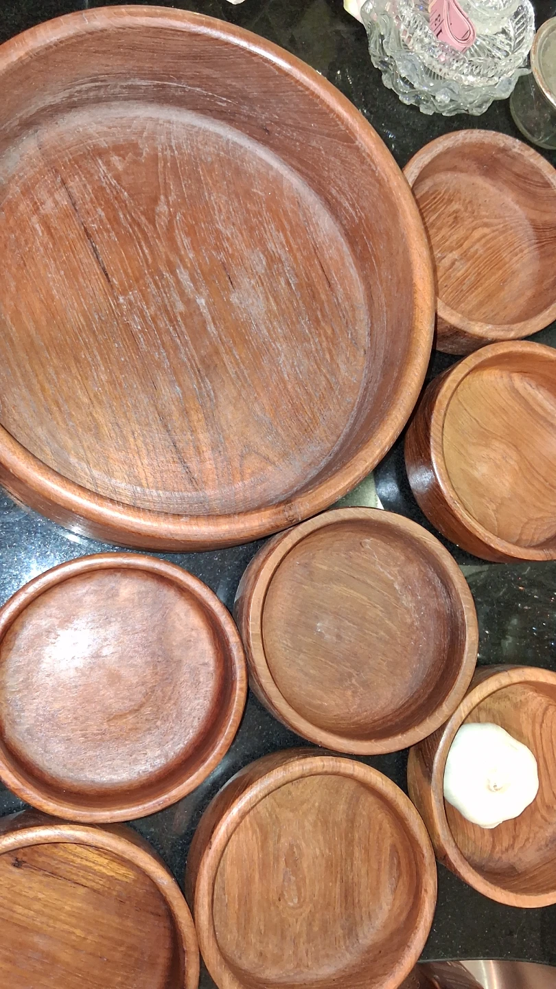 Vintage teak salad bowl set