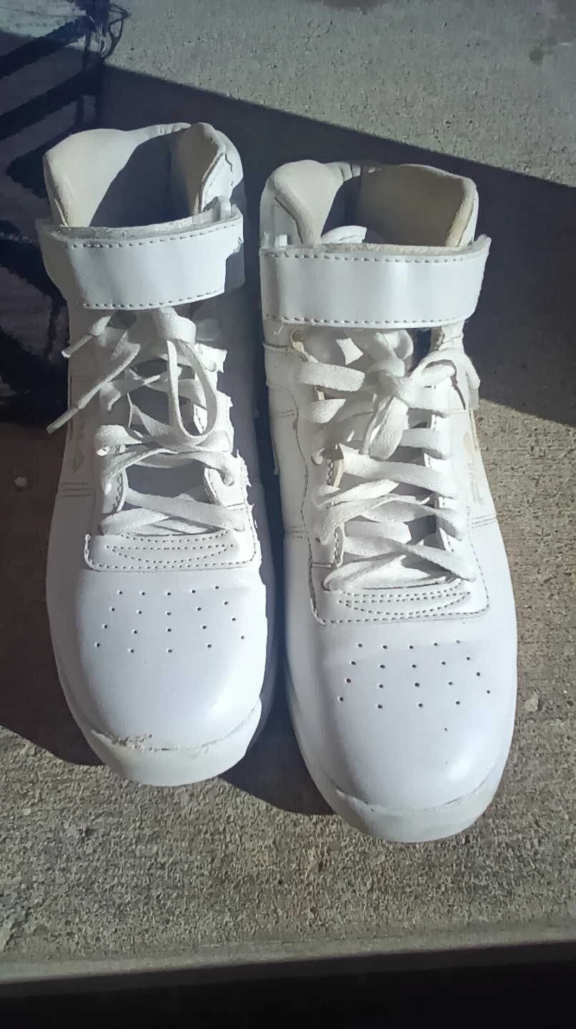 All white high top filas 6½ junior