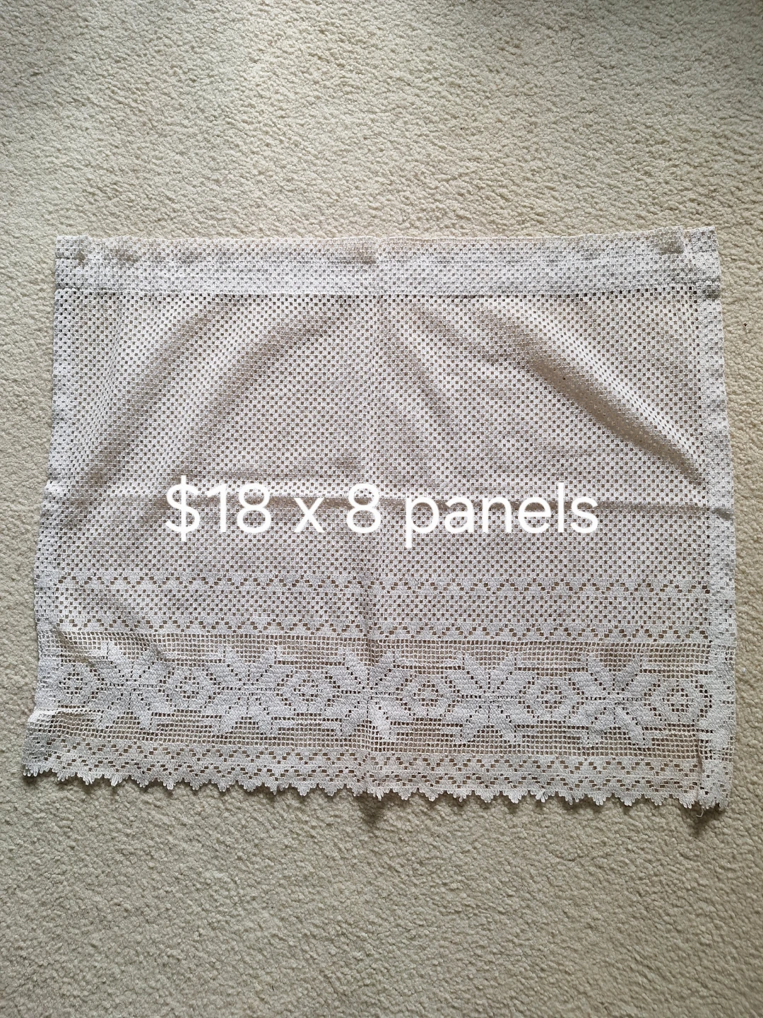 6 Crochet Lace Window Curtain Panels