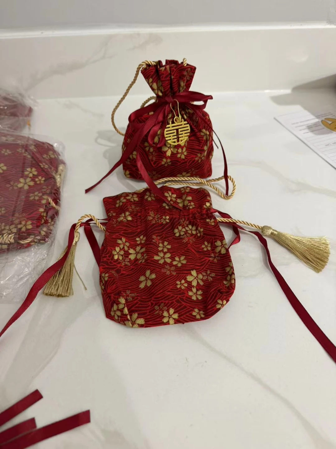 Traditional Chinese Wedding Gift Bags and Chopsticks - photo 4