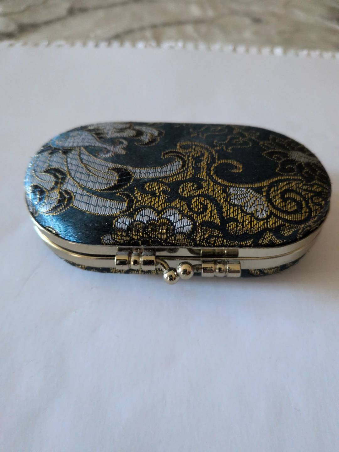 Oval Brocade Lipstick Case with Mirror - photo 3