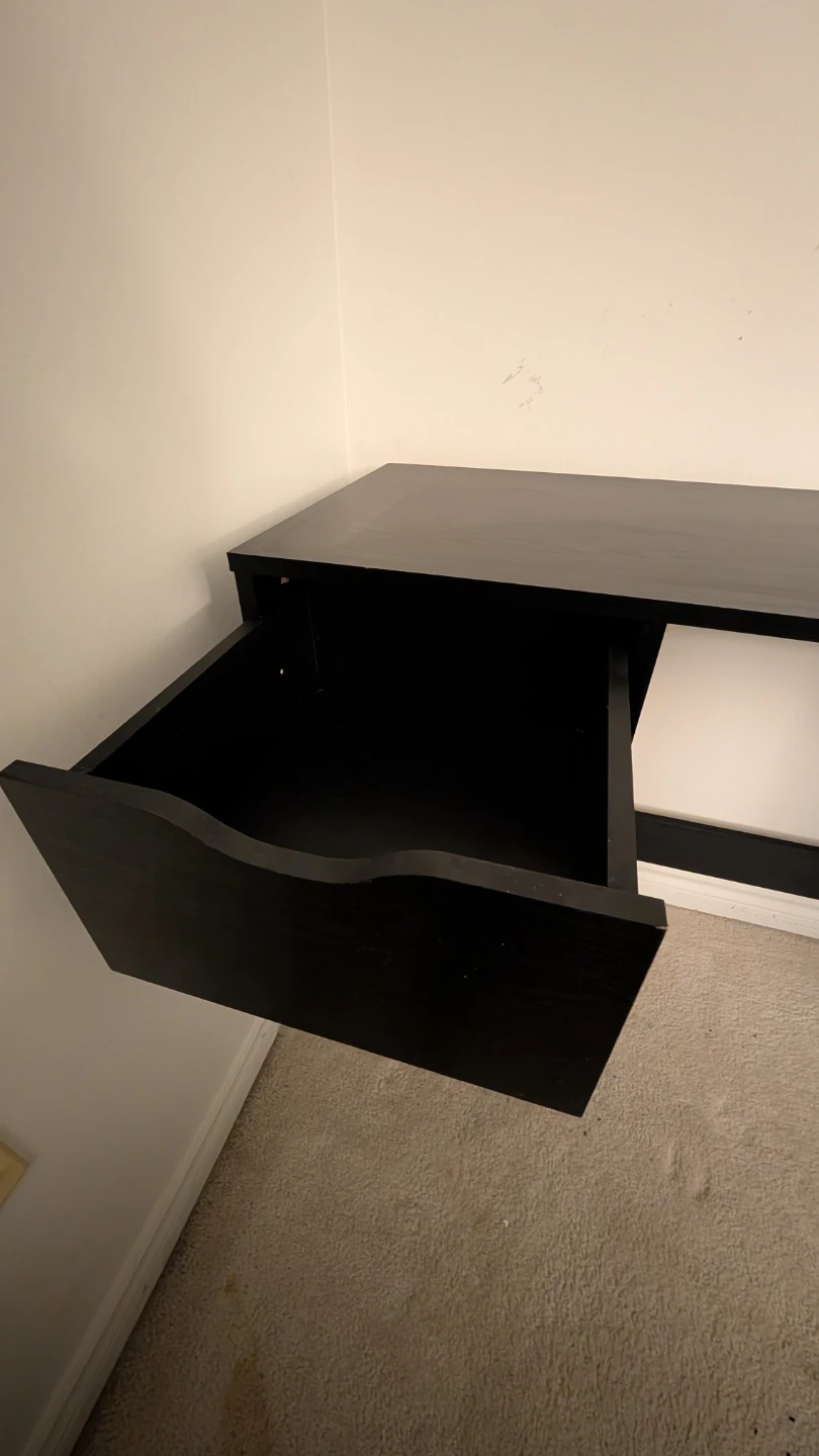 Black writing desk with one drawer - photo 3