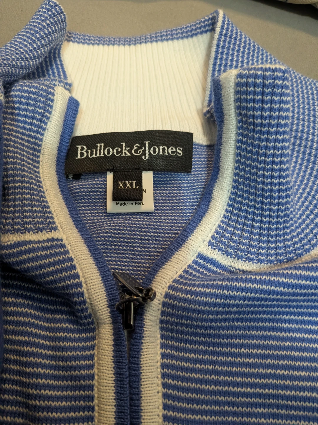 Bullock & Jones XXL Blue and White Sweater - photo 3
