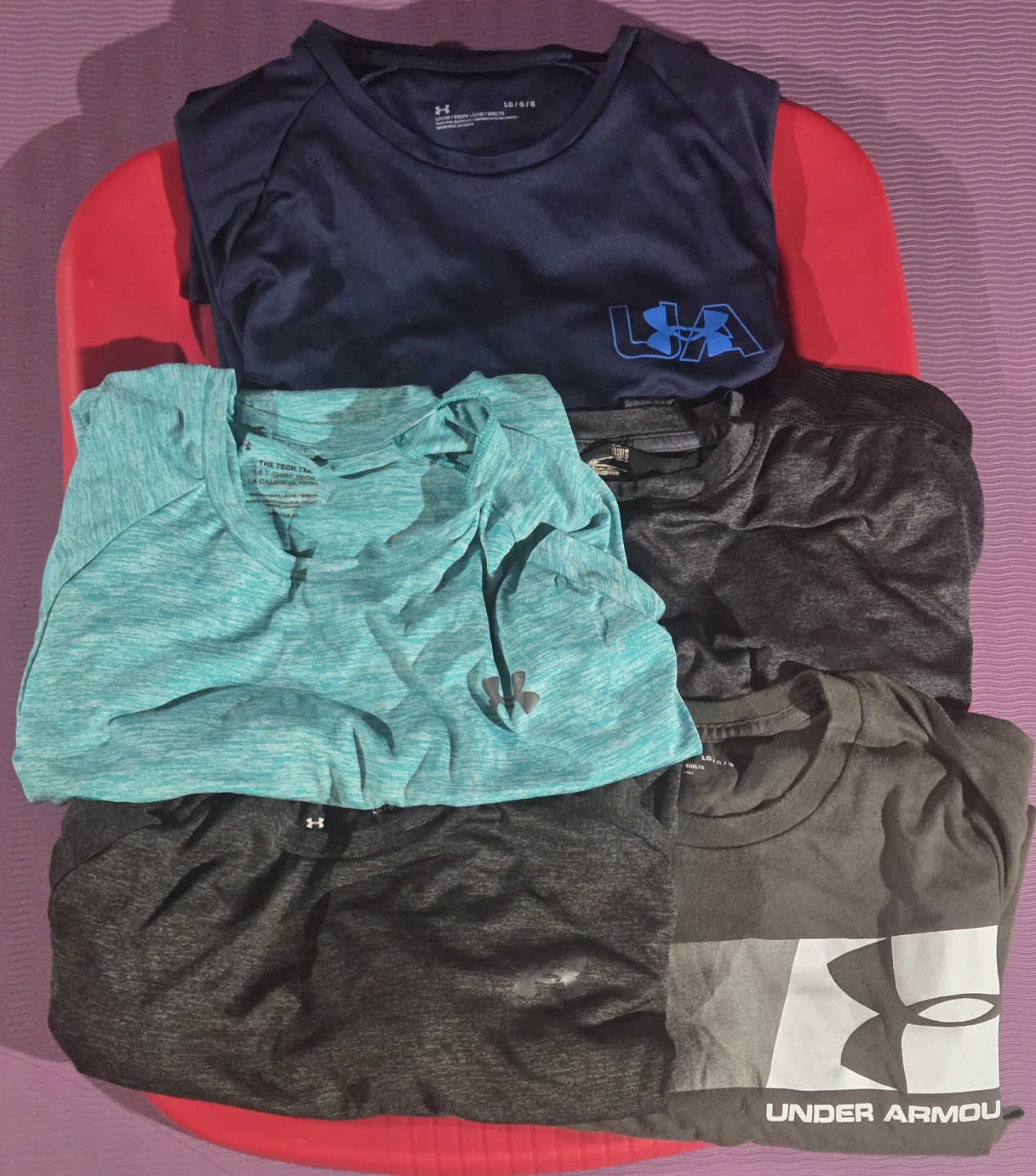 LARGE Men's Under Armour Long-Sleeve & T-shirts(4).  EUC.