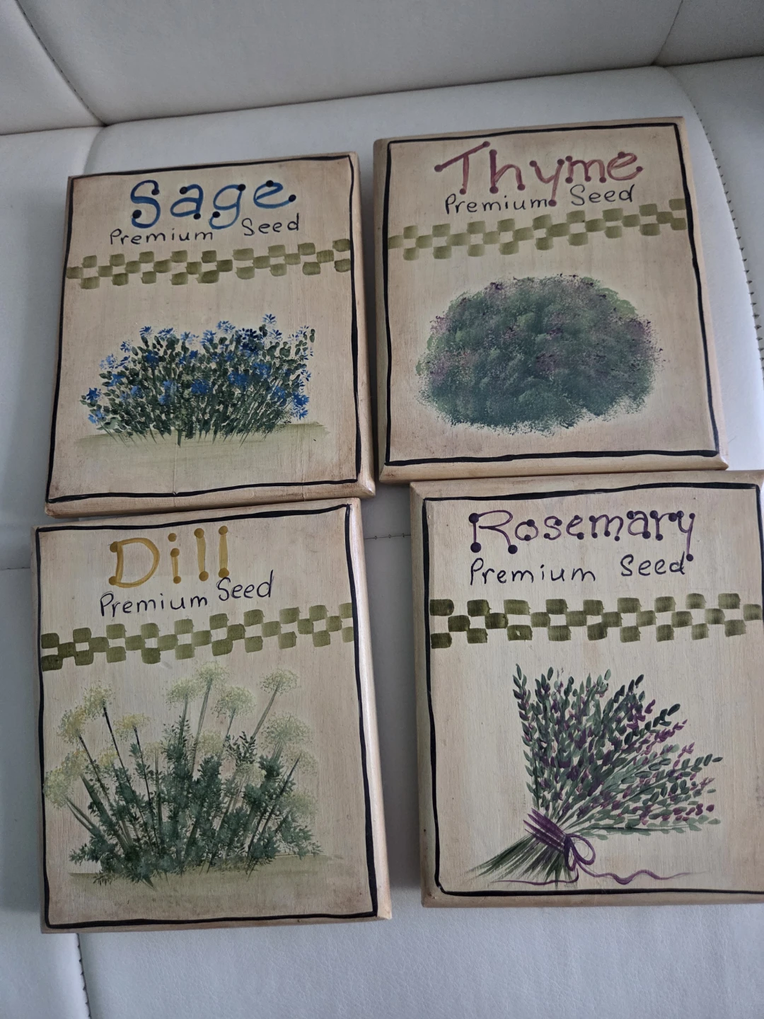 Set of 4 Herb Wall Art Pieces