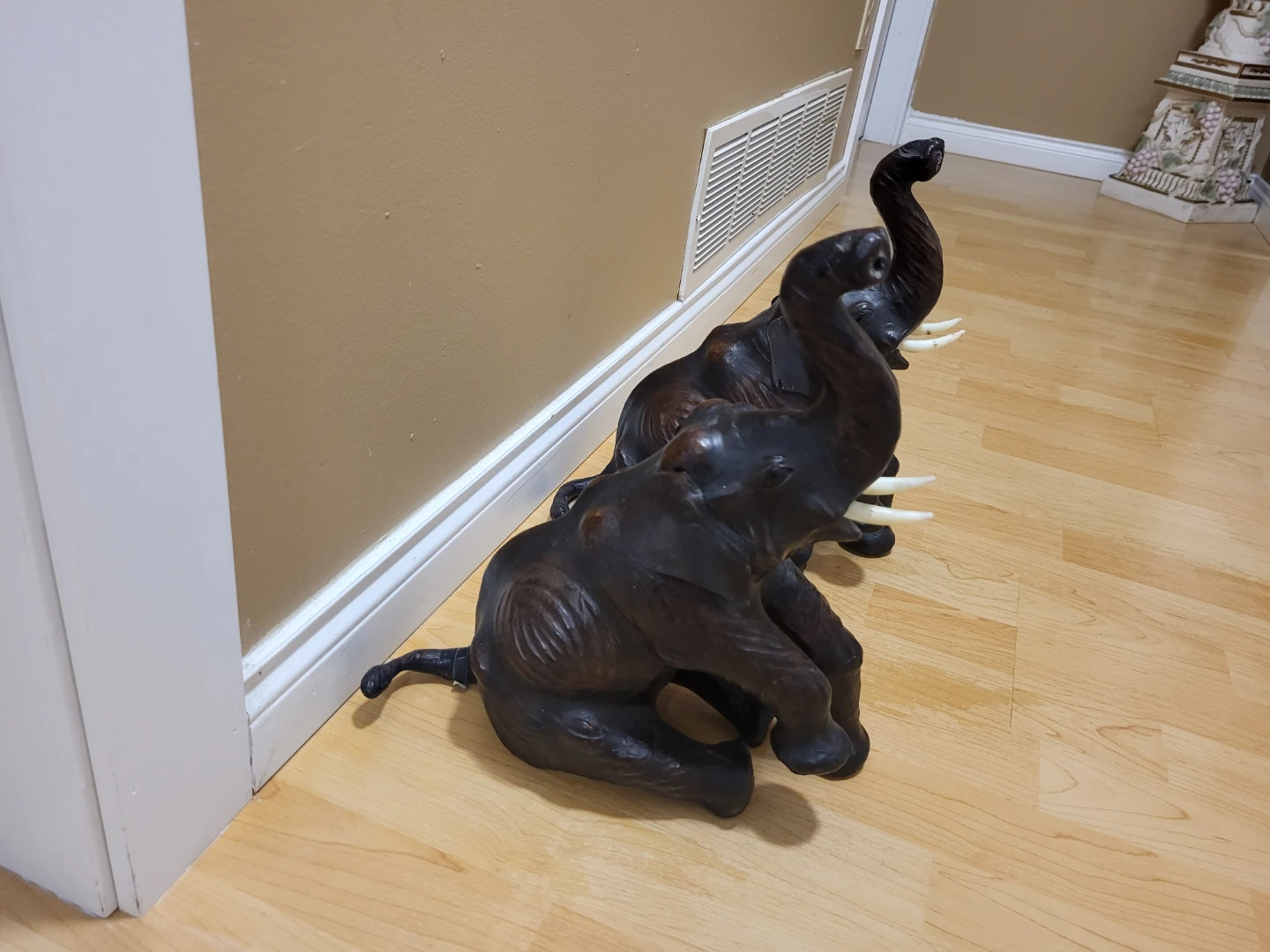 Set of Two Decorative Elephant Figurines