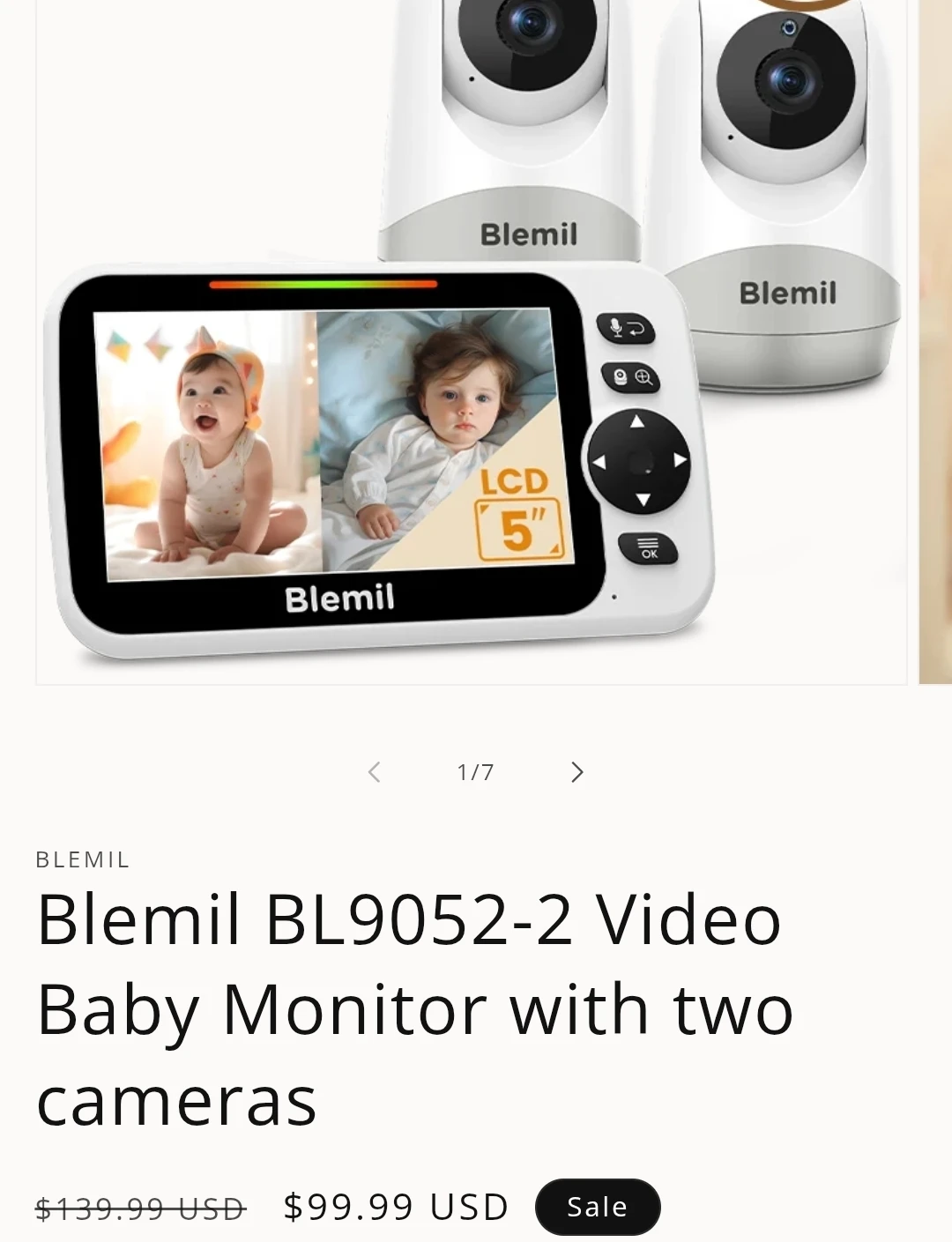 Blemil Digital Wireless Video Baby Monitor, 5.0 inch - photo 2