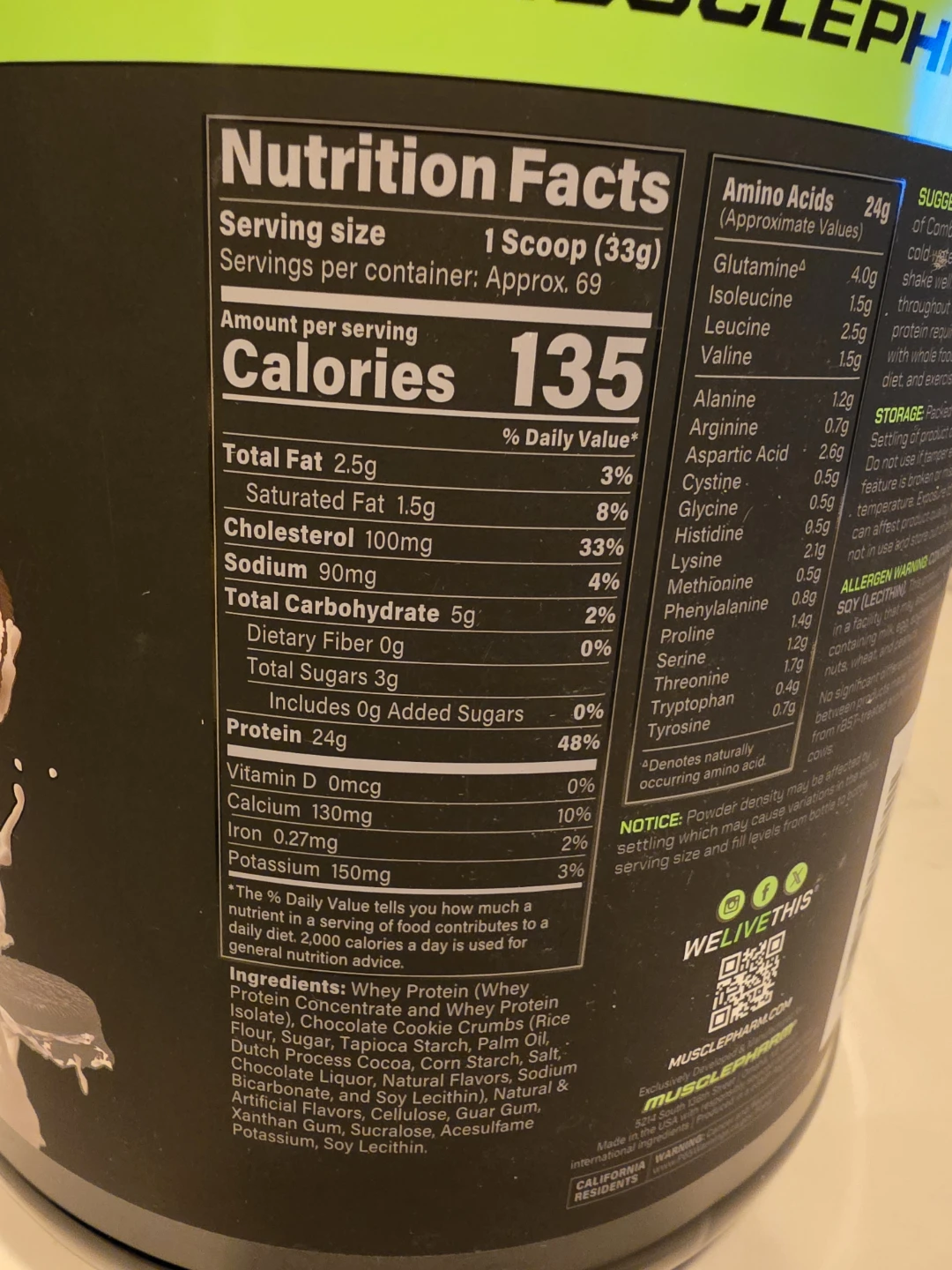 MusclePharm Combat 100% Whey Protein Cookies 'N' Cream - photo 3