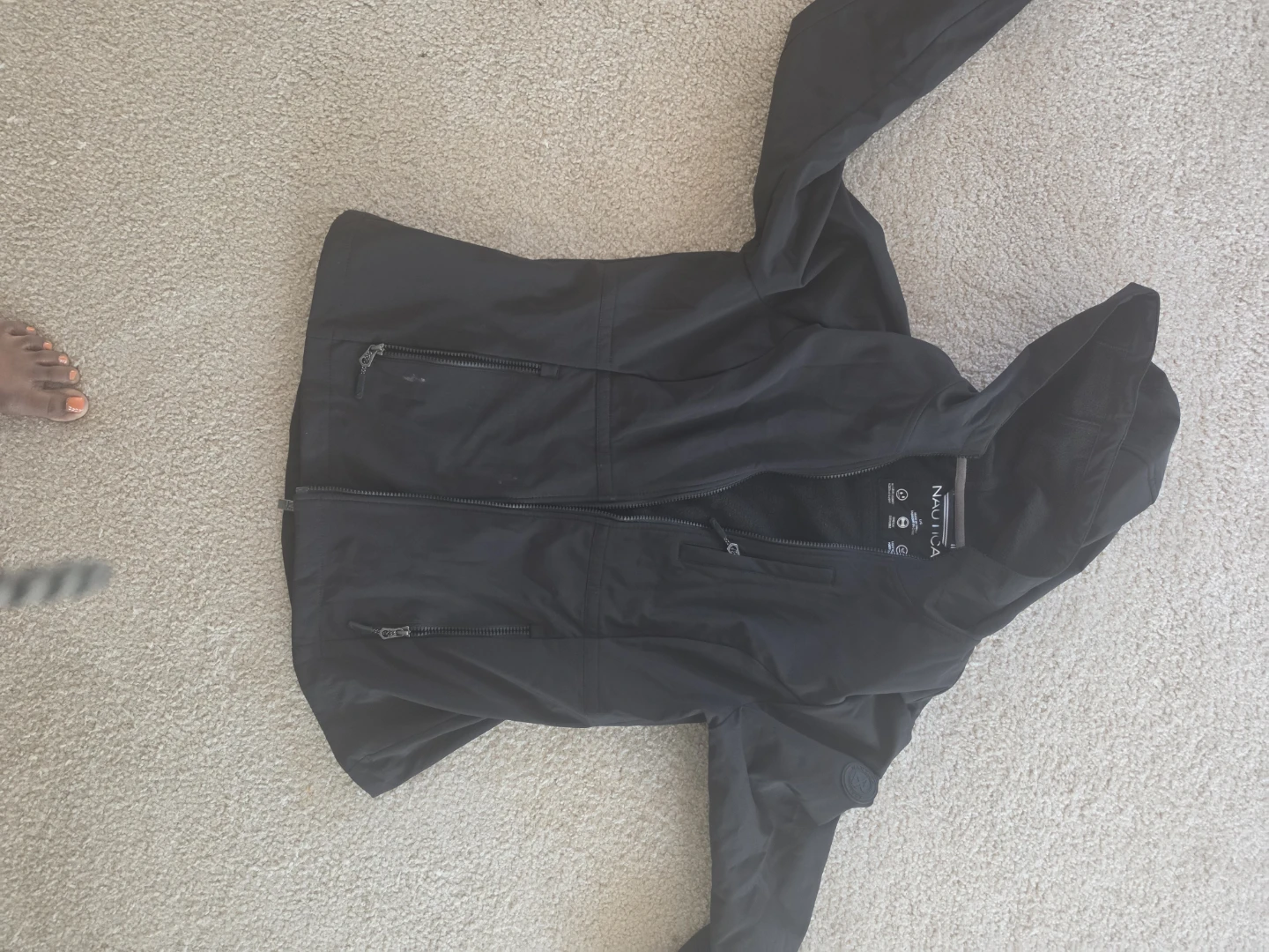 Nautica Black Softshell Hooded Jacket