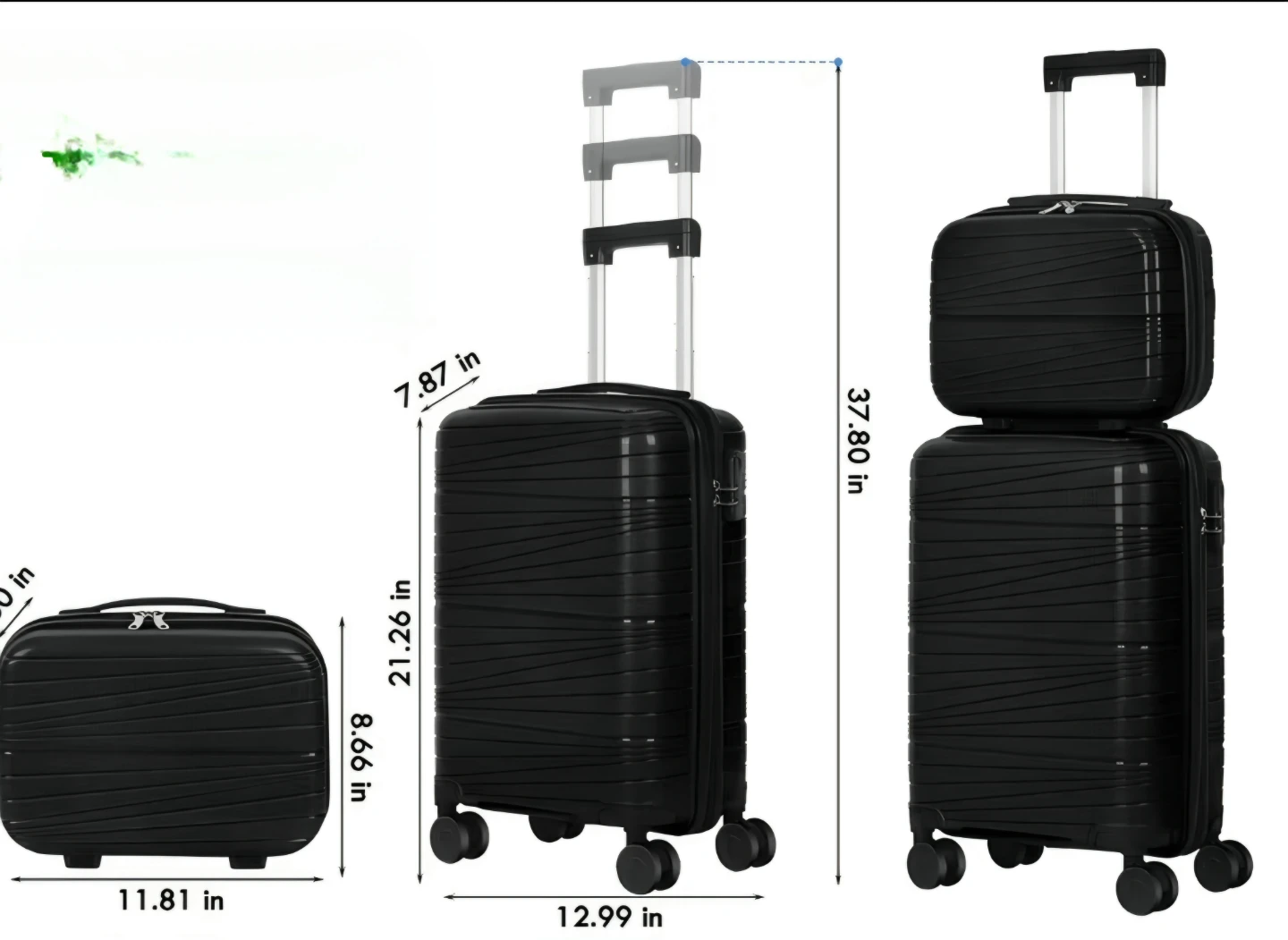Black 2-Piece Hardshell Luggage Set - photo 2