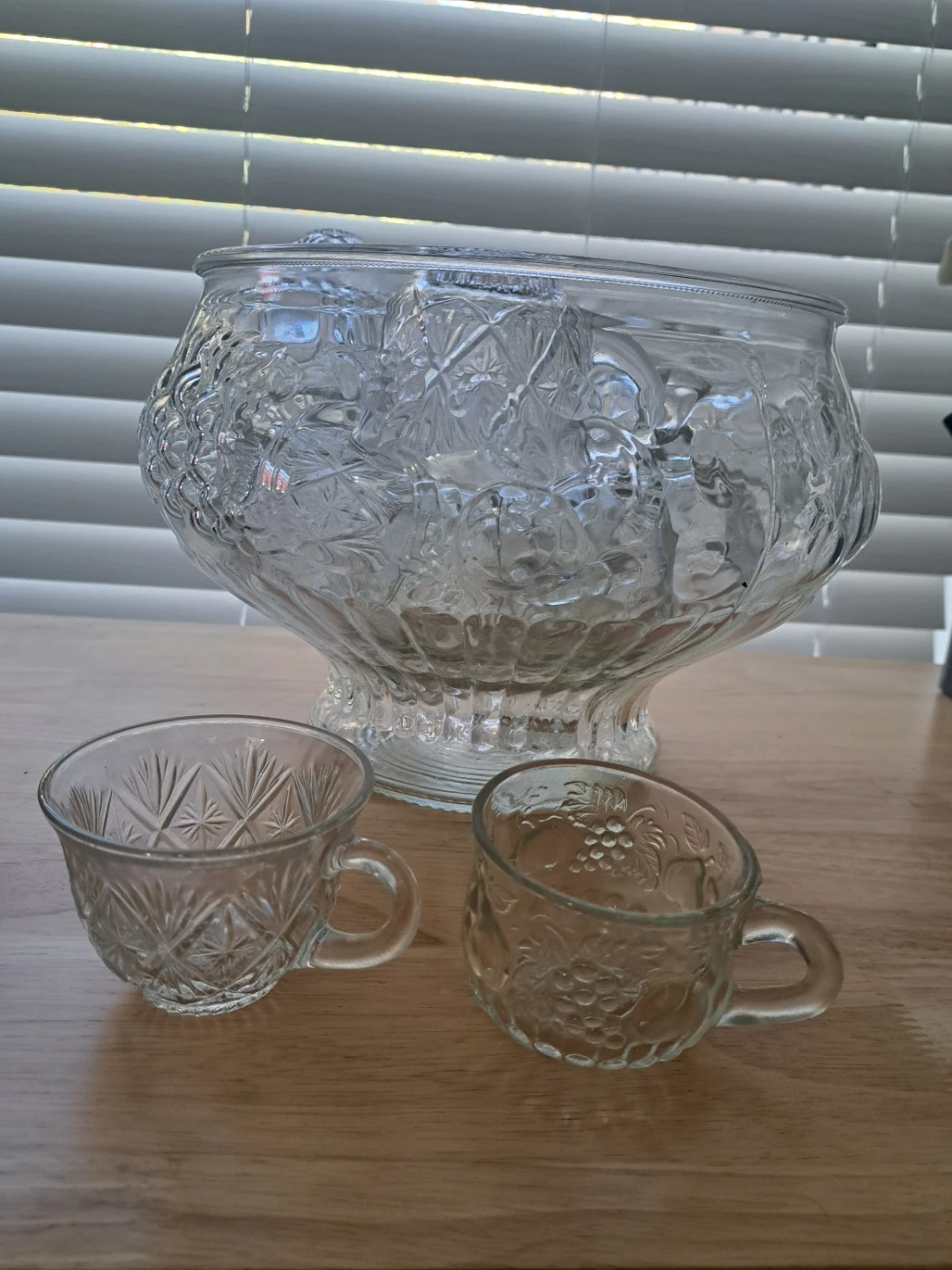 Vintage Clear Glass Punch Bowl Set - photo 2