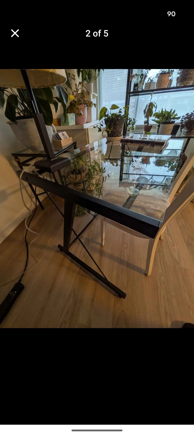 Modern glass top desk - photo 3