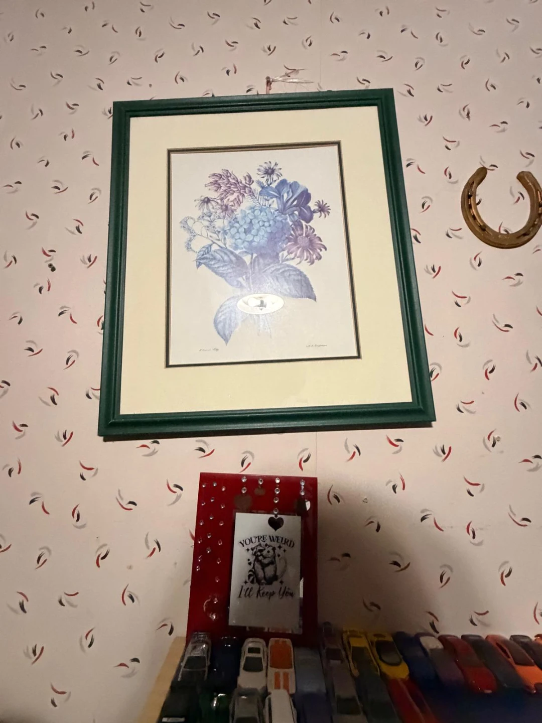 Floral Print in Green Frame