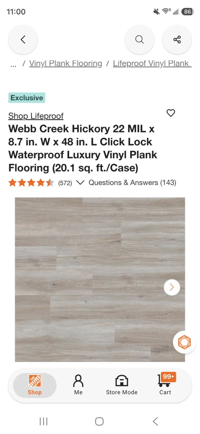 Lifeproof Webb Creek Hickory Vinyl Plank Flooring