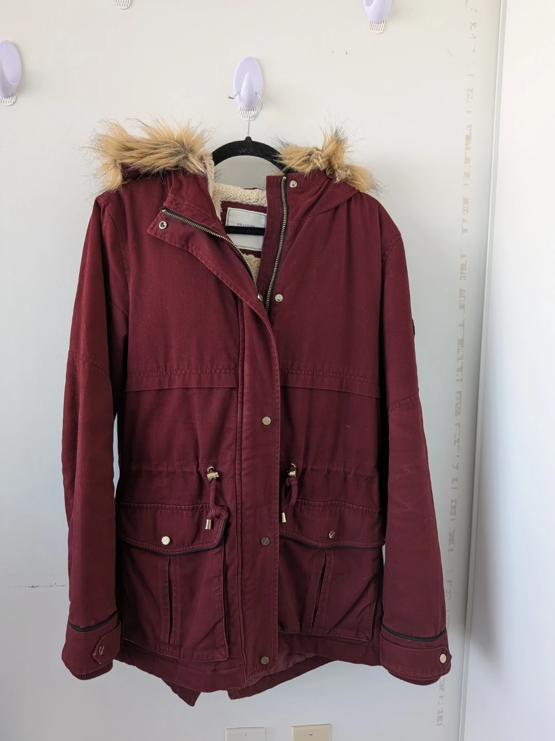 Pimkie Burgundy Faux Fur Lined Parka / Coat