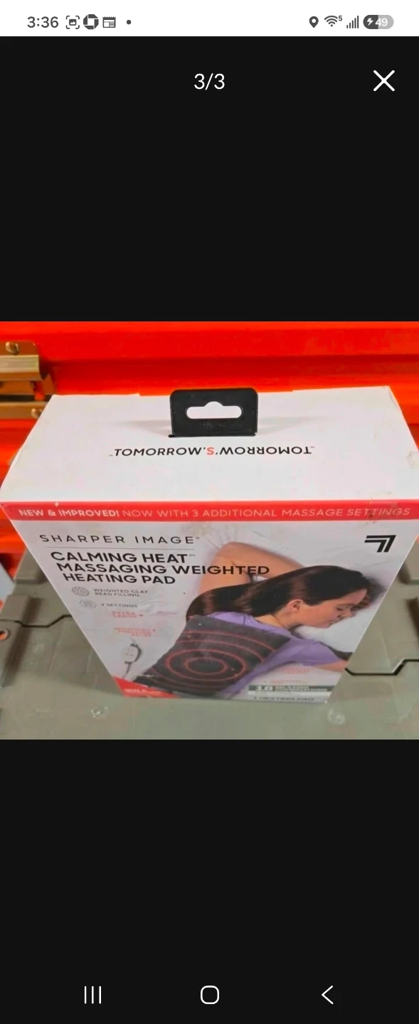 Sharper Image Calming Heat Massaging Weighted Heating Pad New - photo 3
