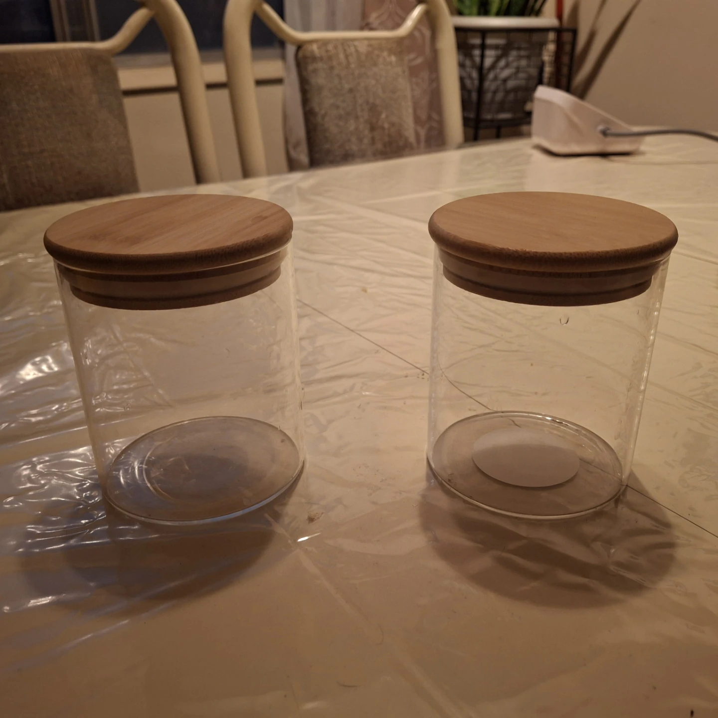 Set of 2 Glass Jars with Bamboo Lids