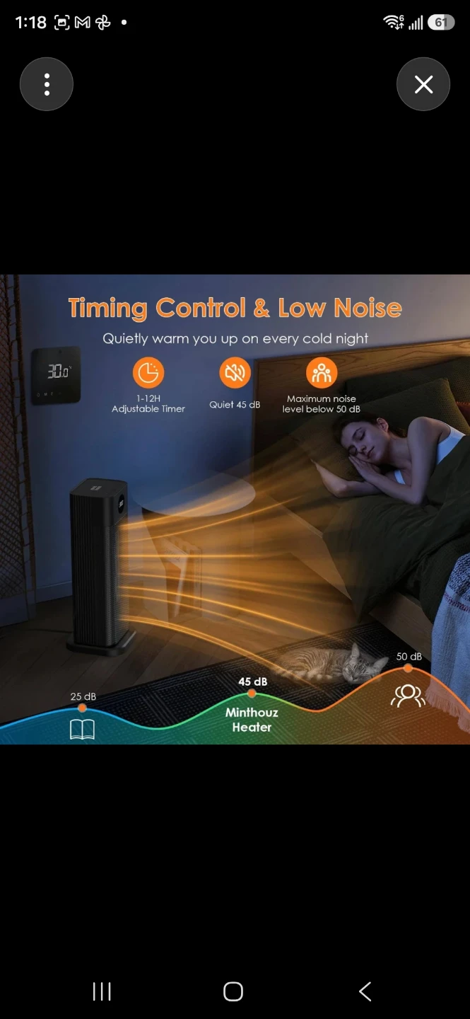 Minthouz S760 Tower Heater with Remote - photo 2