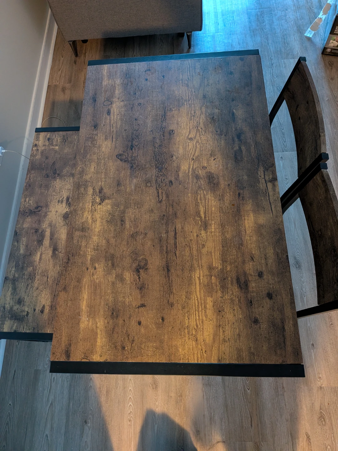 Industrial-style dining table and chair set