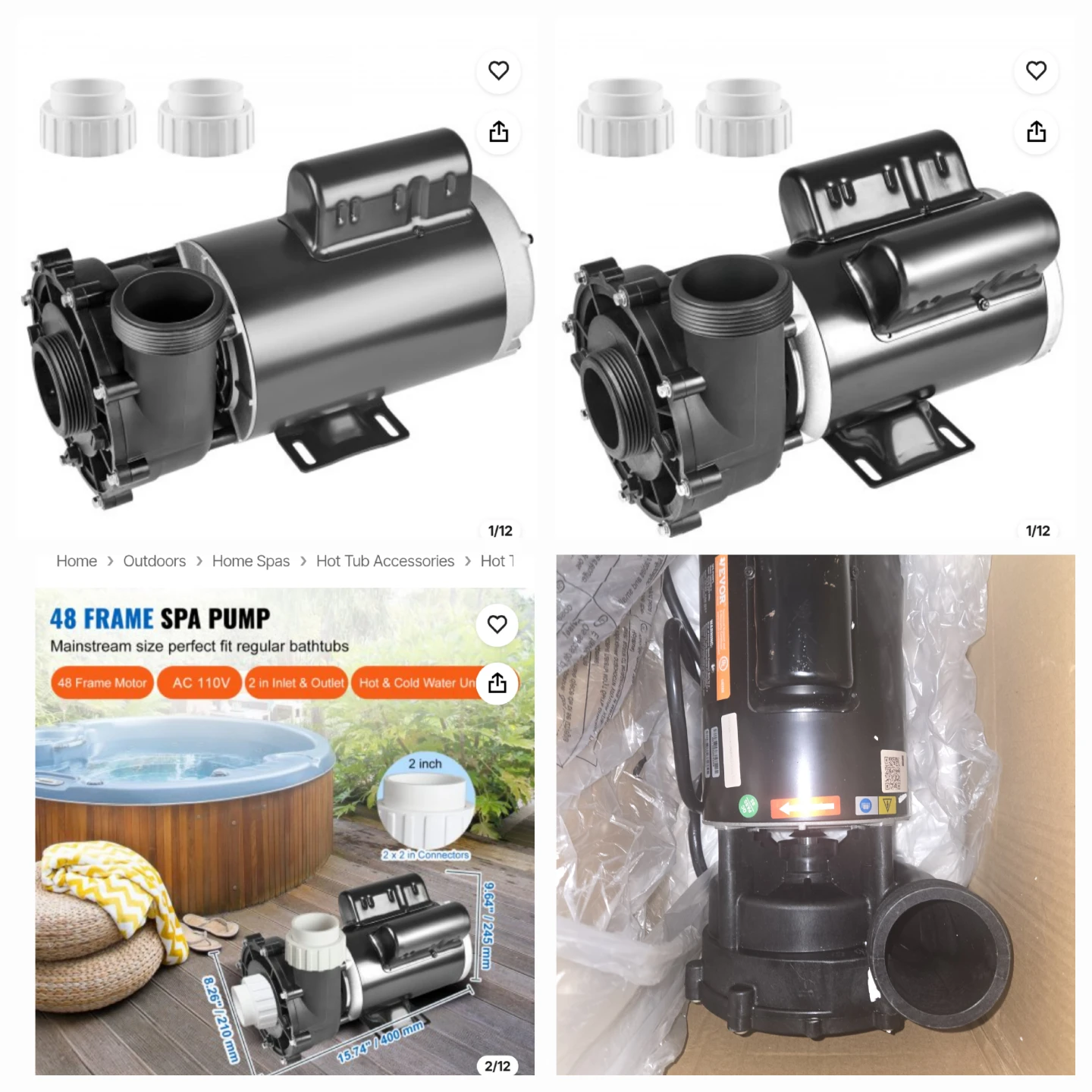 💦🔥 VEVOR HOT TUB & SPA PUMPS 🔥💦 1.5 HP • 3 HP • 4 HP