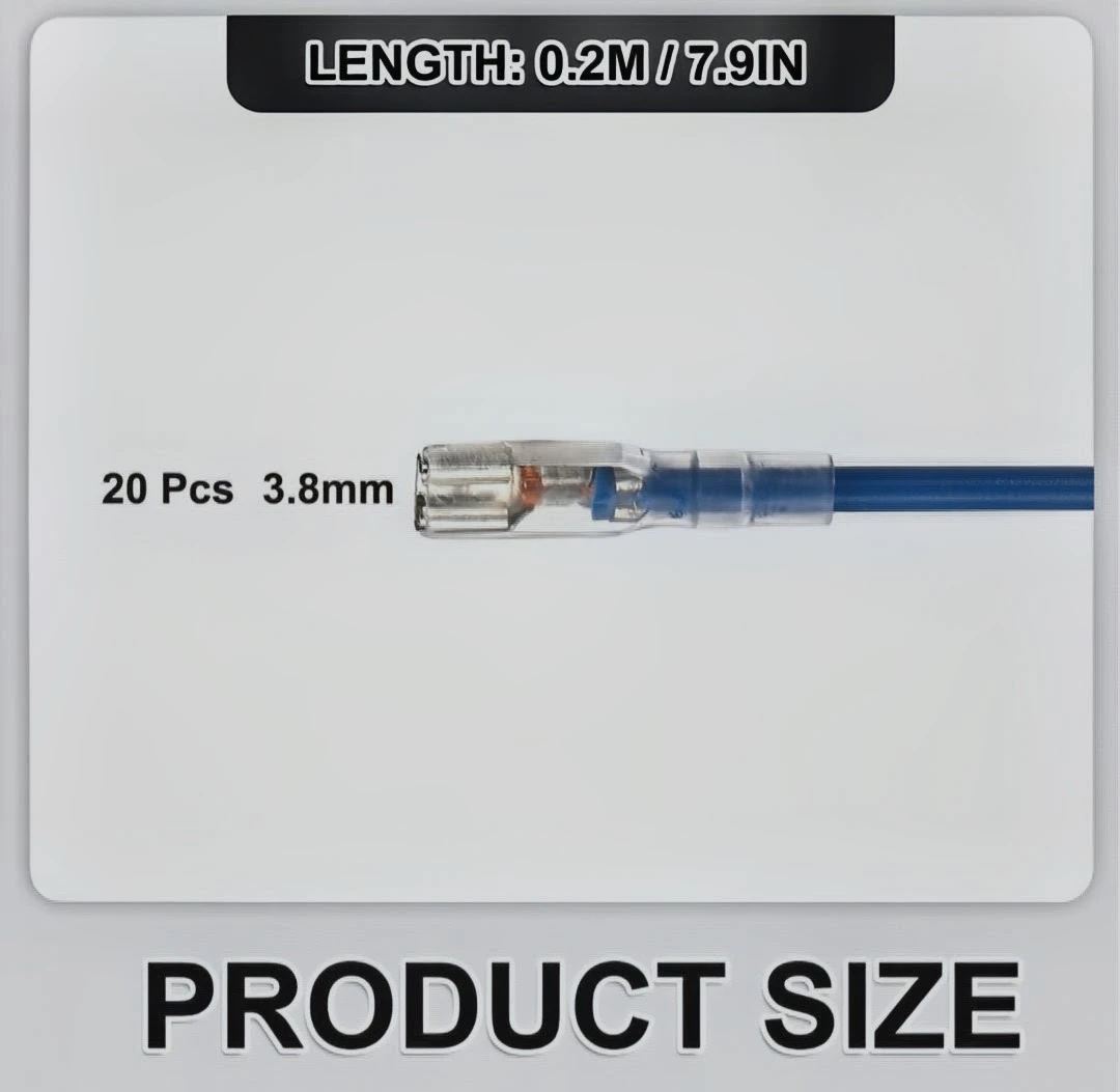 20 Pcs Blue Terminal Wires 3.8mm - photo 4