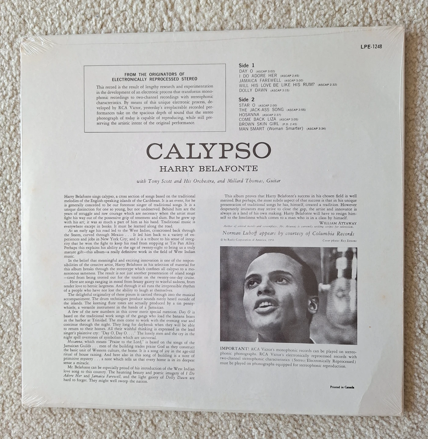Harry Belafonte Calypso Vinyl Record - photo 2