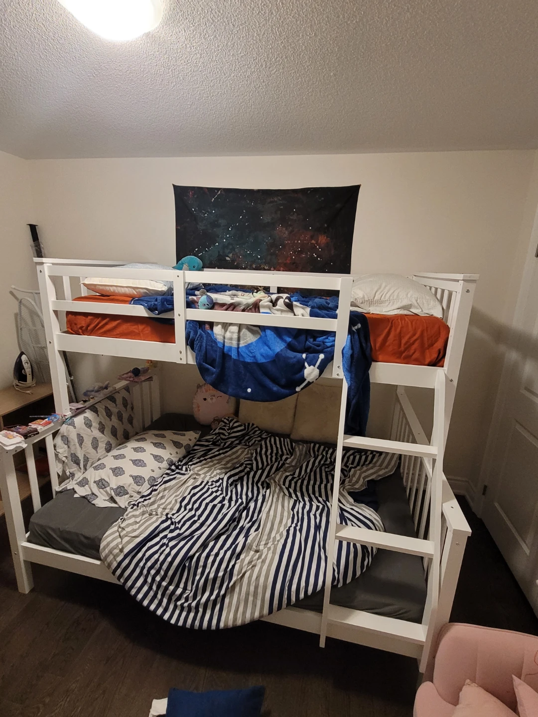 White Twin over Full Bunk Bed