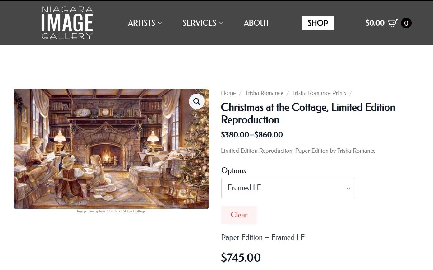 Trisha Romance Christmas at the Cottage Limited Edition Print