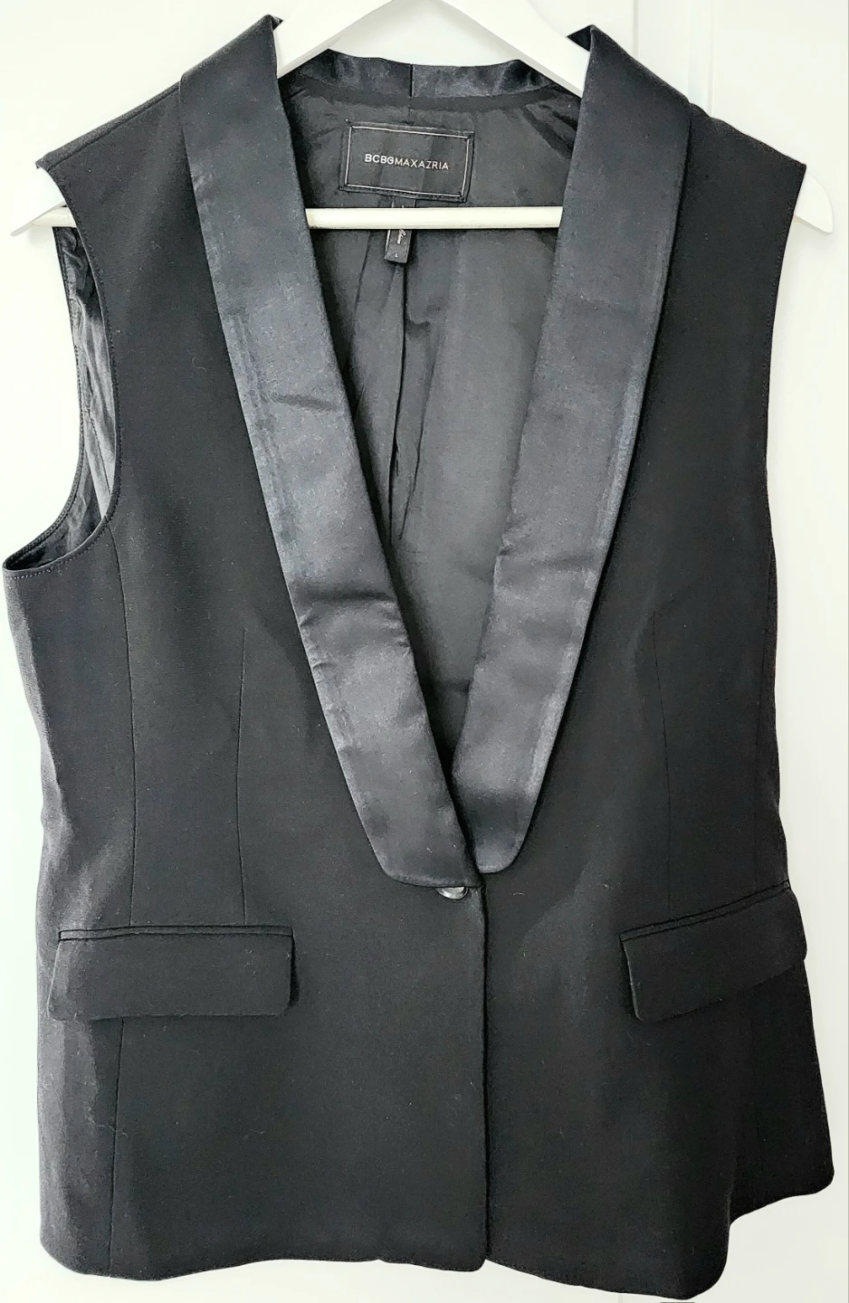 BCBGMAXAZRIA Black Sleeveless Blazer Vest - photo 2