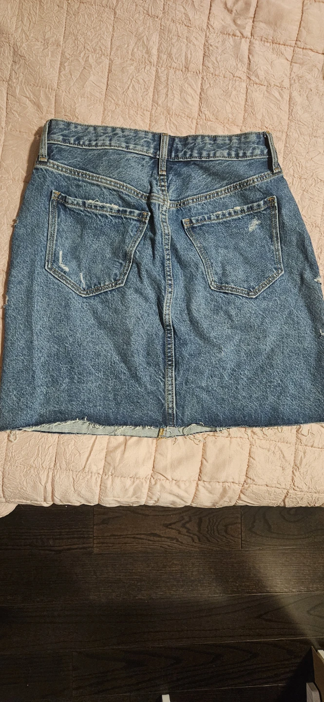 Denim Distressed Skirt - photo 2