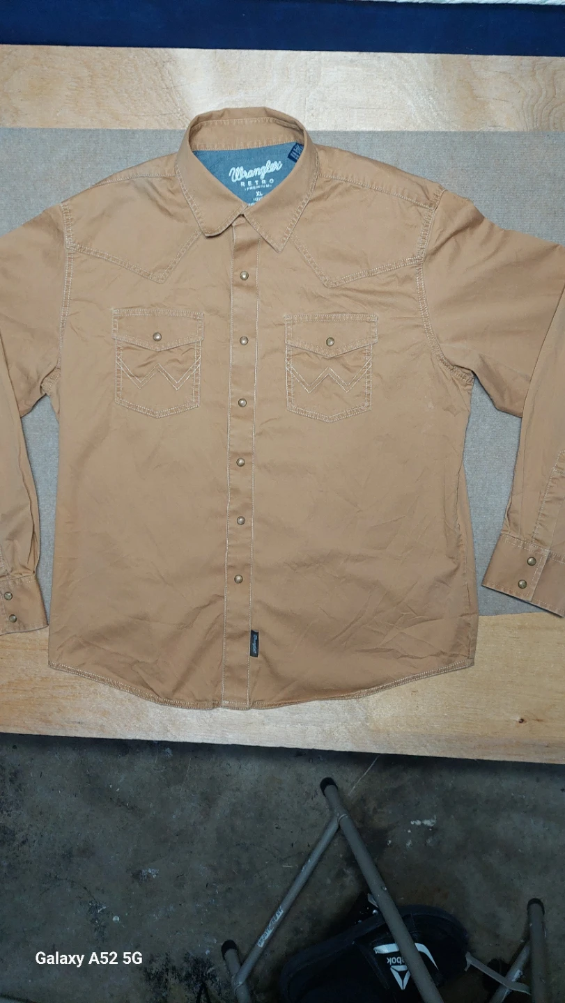 Wrangler Retro Long Sleeve Shirt Tan