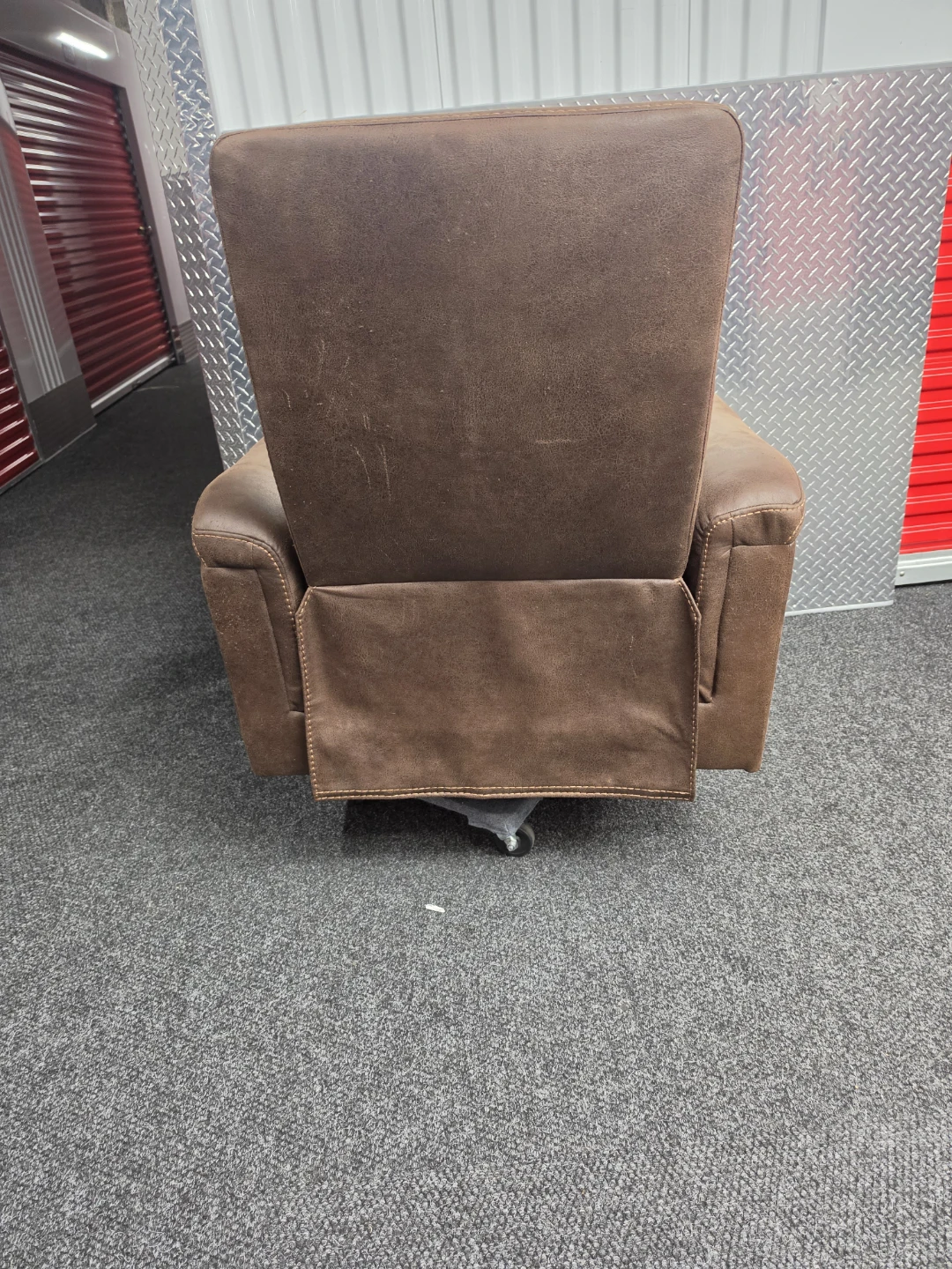 Brown Faux Leather Recliner - photo 4
