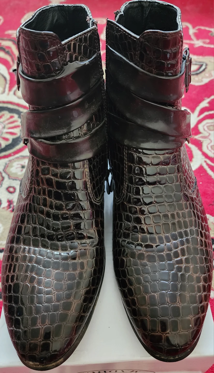 Women's Faux Croc / Reptile Embossed Ankle Boots – Size EU 41 - photo 4